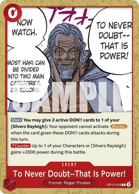 To Never Doubt, That Is Power!