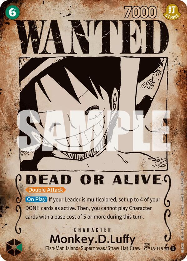 One Piece CG: Monkey.D.Luffy Wanted Poster (OP13)