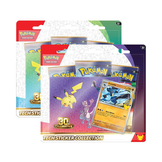 Pokémon: 30th Anniversary Celebrations Lucario / Alolan Exeggutor Tech Sticker Collection - ONE AT RANDOM