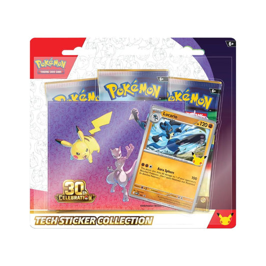 Pokémon: 30th Anniversary Celebrations Lucario / Alolan Exeggutor Tech Sticker Collection - ONE AT RANDOM
