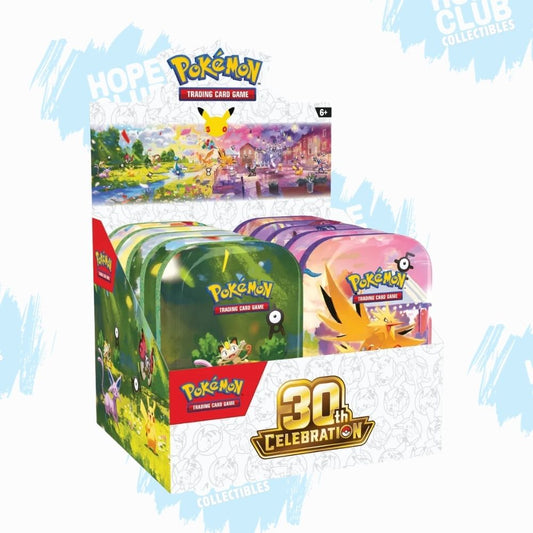 HCO SEALED DISPLAY: Pokémon: 30th Anniversary Celebrations Mini Tins