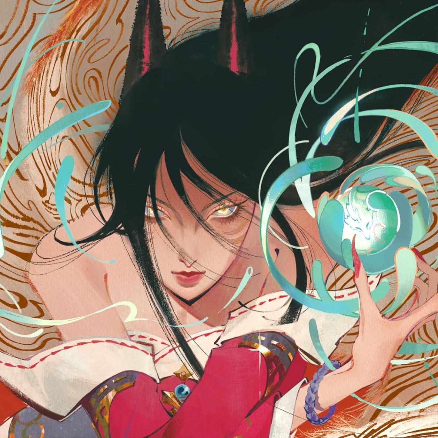 Riftbound League of Legends CG: Ahri Art Standard Size Card Sleeves (100ct)