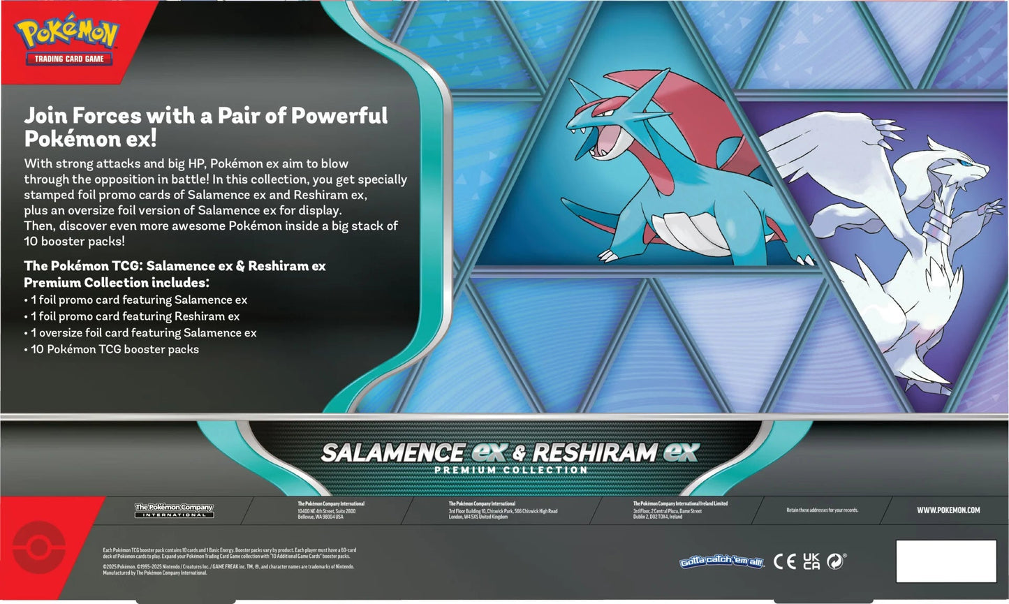 Pokémon: Salamance ex & Reshiram ex Premium Collection Box (Pre-order)