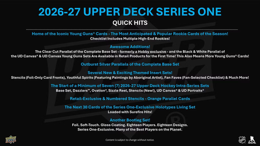 2026 - 27 Upper Deck Series One Hockey Tin (Pre-order)
