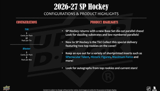 2026 - 27 Upper Deck SP Hockey Tin (Pre-order)