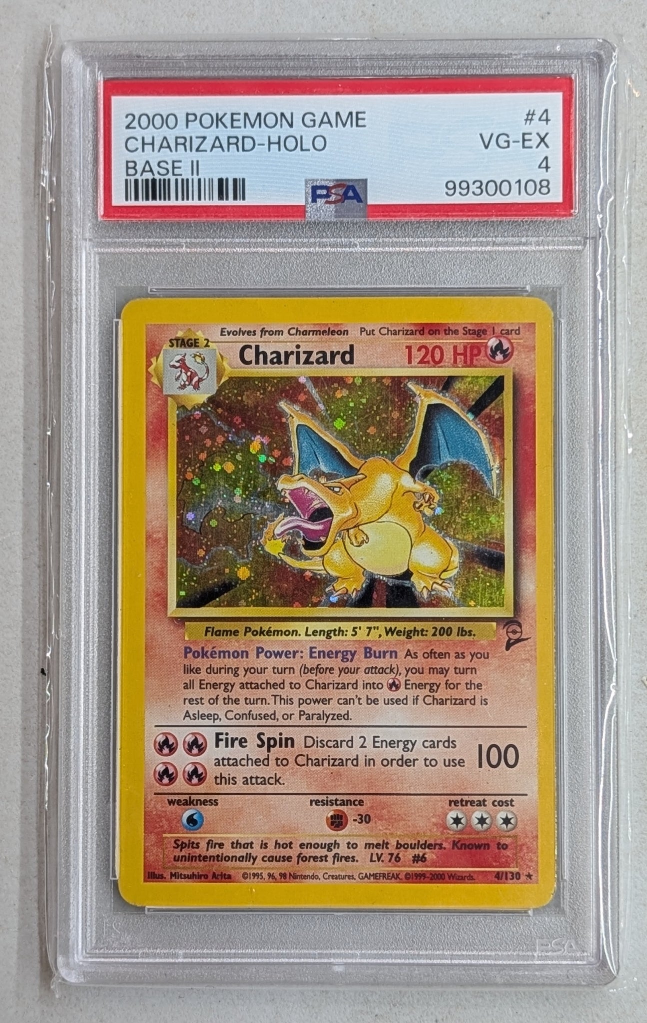 Pokémon: PSA 4 Holo Charizard 4/130 (Base II)