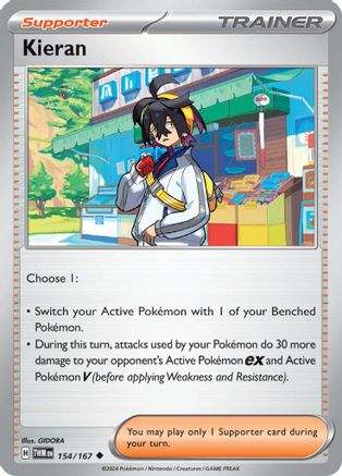 Kieran 154/167  - Reverse Holofoil SV06 Twilight Masquerade - Uncommon