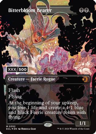 Bitterbloom Bearer (Borderless) (Serial Numbered) (ECL-352) - Lorwyn Eclipsed Foil