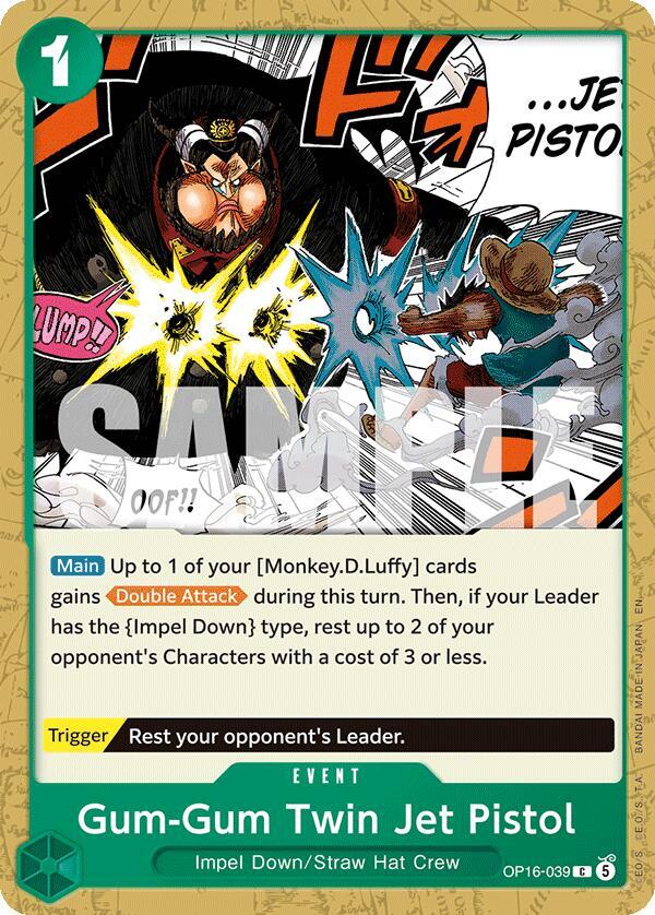Gum-Gum Twin Jet Pistol - OP16-039 - C - The Time of Battle