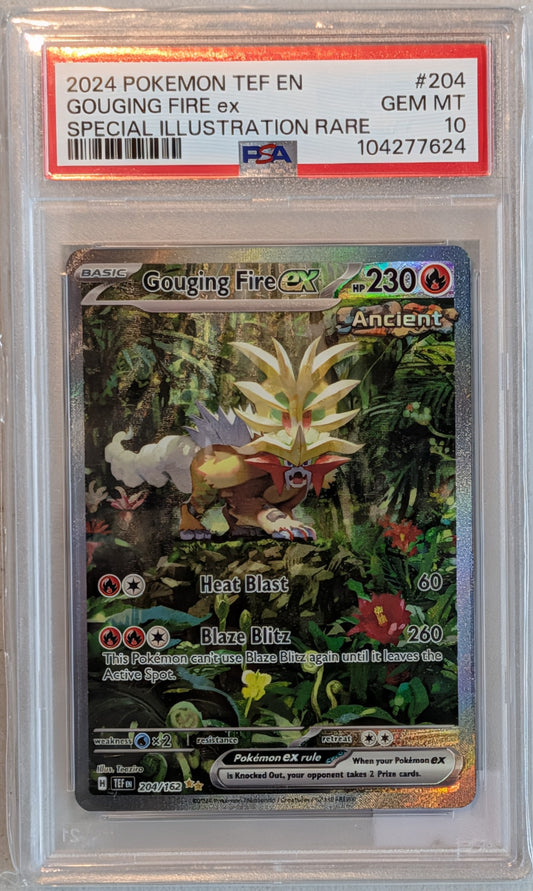 Pokémon: PSA 10 Gouging Fire ex 204/165 (TEF)