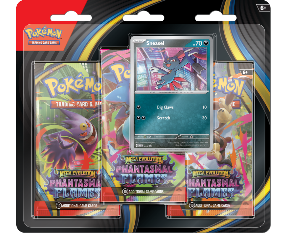 Pokémon: Mega Evolution: Phantasmal Flames 3-pack Blister (Pre-order)