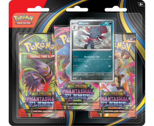 Pokémon: Mega Evolution: Phantasmal Flames 3-pack Blister (Pre-order)