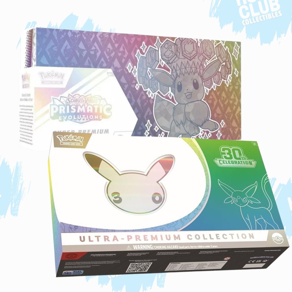 HCO LIMITED BUNDLE: Prismatic Evolutions SPC Box + 30th Celebrations UPC Box Bundle (Pre-order)