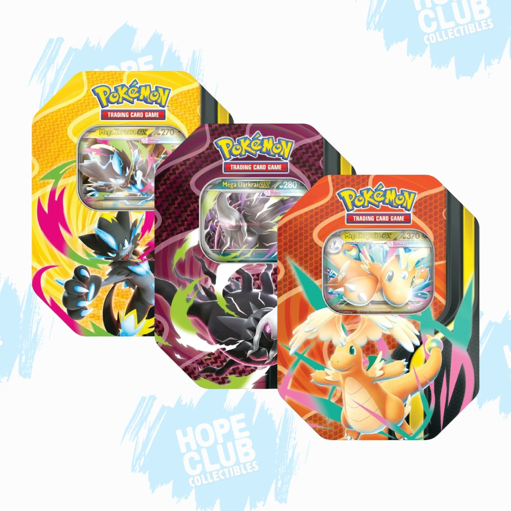 HCO LIMITED BUNDLE: Mega Evolution Mega Forces Tin Set of 3 (Pre-order)