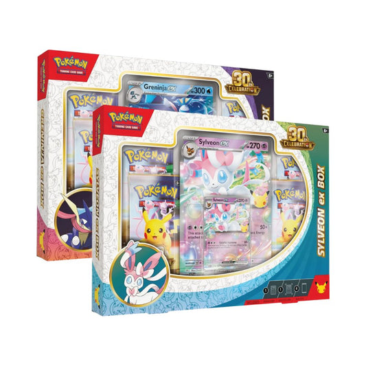 Pokémon: 30th Anniversary Celebrations Sylveon ex / Greninja ex Box - ONE AT RANDOM