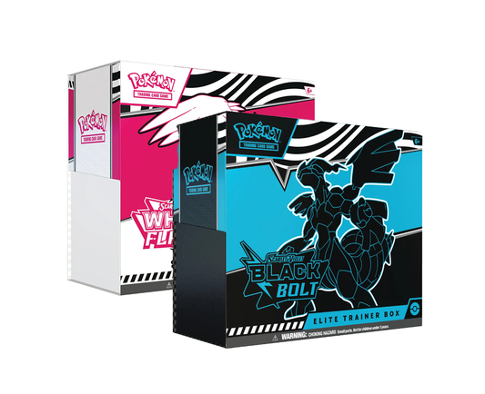 Pokémon: Scarlet & Violet - Black Bolt & White Flare Elite Trainer Box Bundle (Pre-order) - ONE PER CUSTOMER