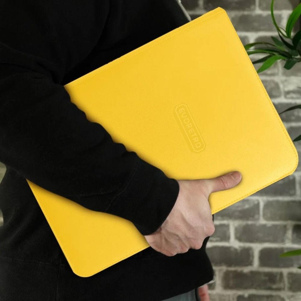 Evoretro: 9-pocket Zipper Portfolio Binder - Yellow