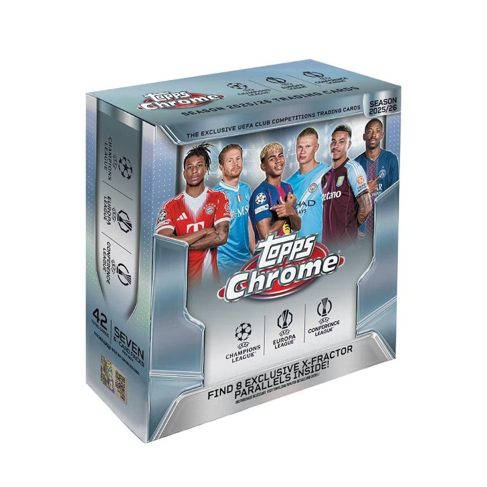 2025 - 26 Topps Chrome UEFA Club Competitions Soccer Mega Box