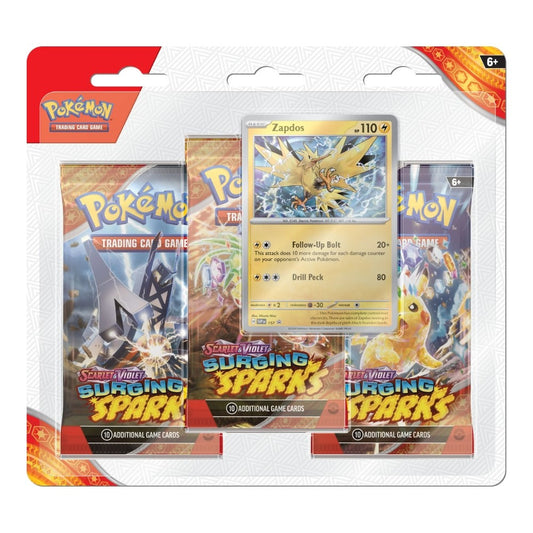 Pokémon: Scarlet & Violet Surging Sparks 3-pack Blister - ONE AT RANDOM