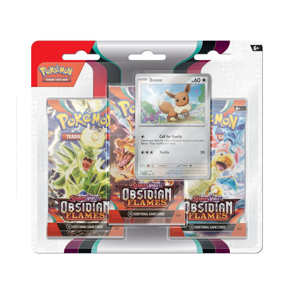 Pokémon: Scarlet & Violet Obsidian Flames 3-pack Blister - ONE AT RANDOM
