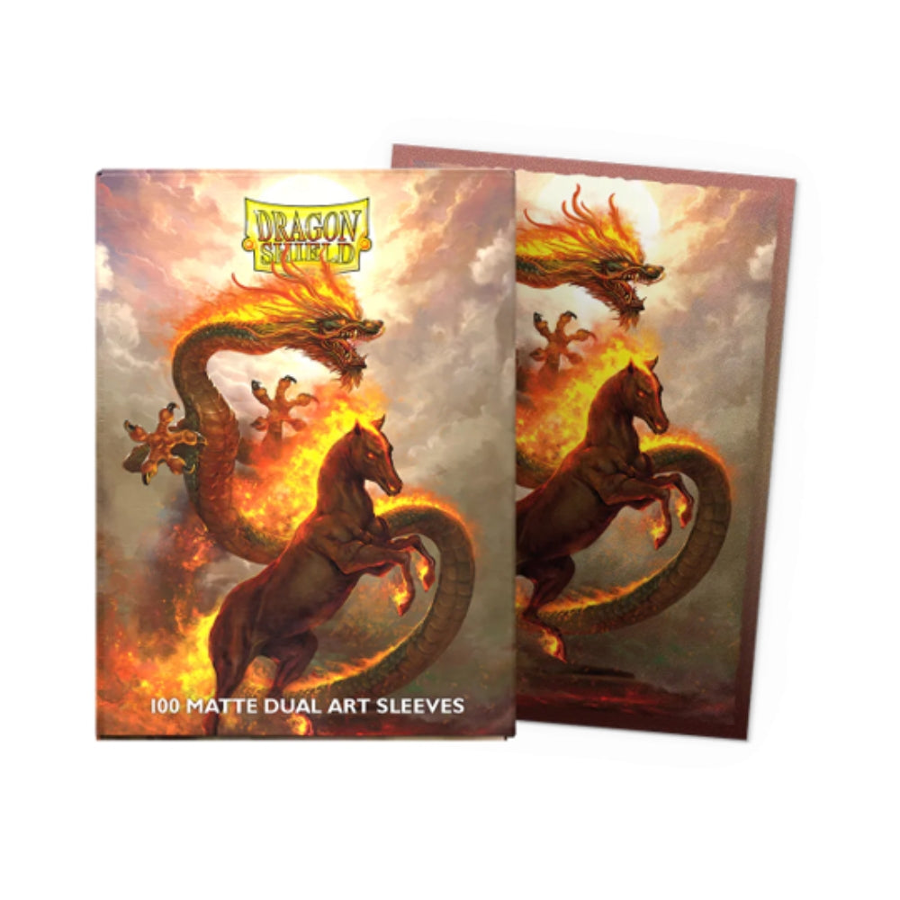 Dragon Shield: Fire Horse Dual Matte Standard Sleeves - 100 Sleeves