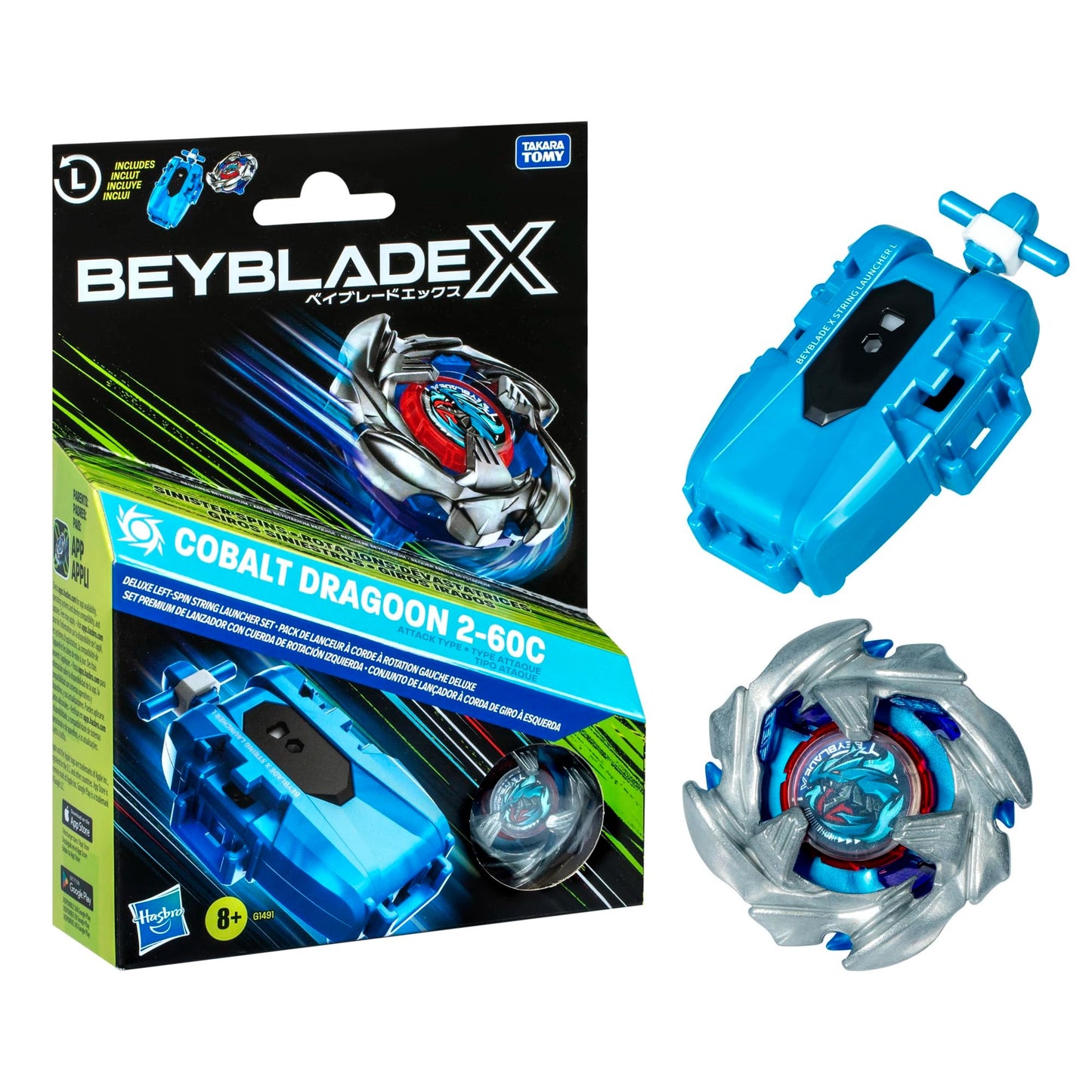 Beyblade X: Cobalt Dragoon 2-60C Launcher Set