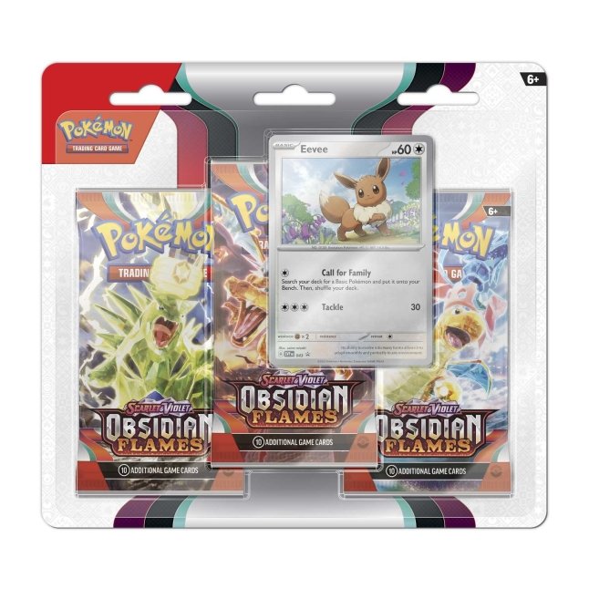 Scarlet & Violet Obsidian Flames 3 Pack Blister - Eevee Promo