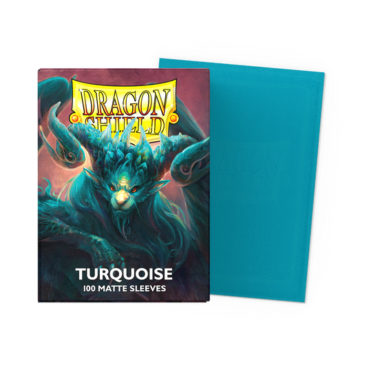 Dragon Shield Turquoise Matte - 100 Standard Size Card Sleeves