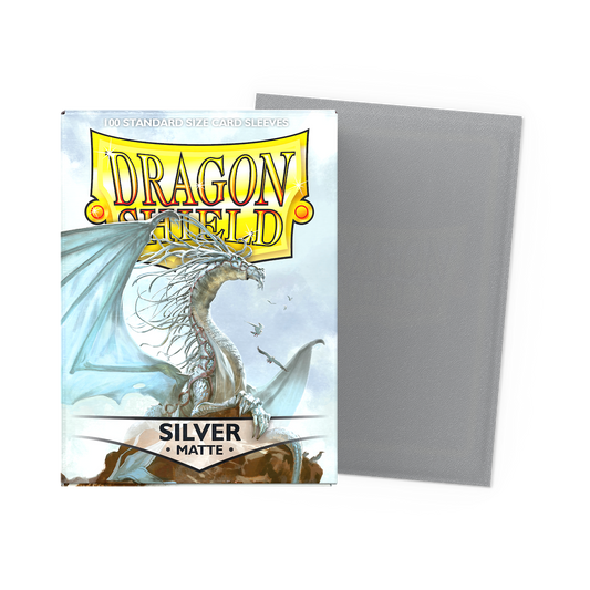 Dragon Shield Silver Matte - 100 Standard Size Card Sleeves