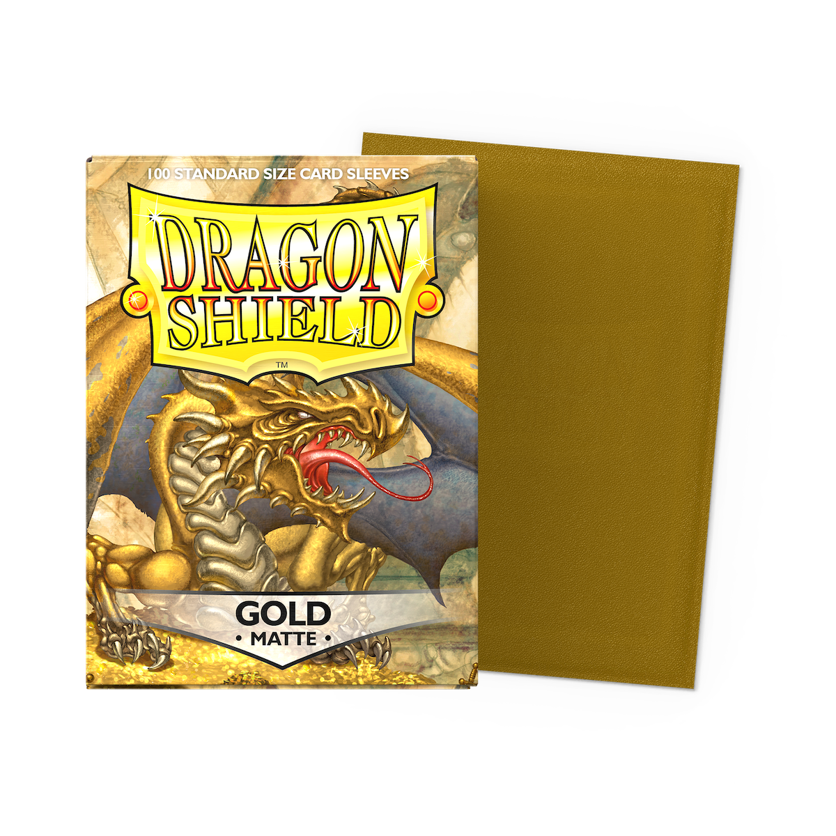 Dragon Shield Gold Matte - 100 Standard Size Card Sleeves