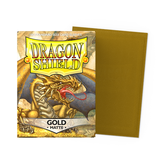 Dragon Shield Gold Matte - 100 Standard Size Card Sleeves